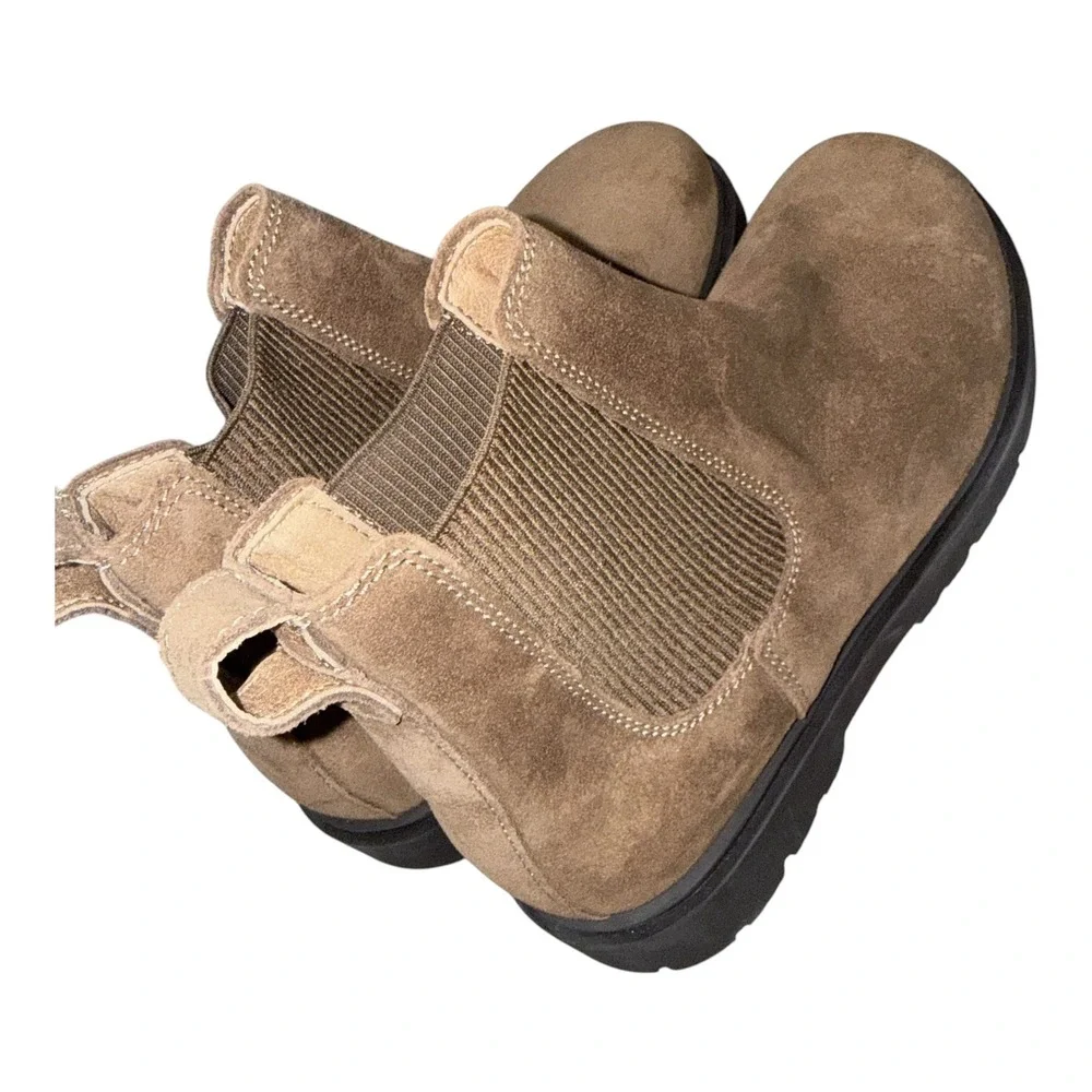 Birkenstock Size 37 6.5 7.5 Brown Suede Highwood Slip On Chelsea Ankle Boots